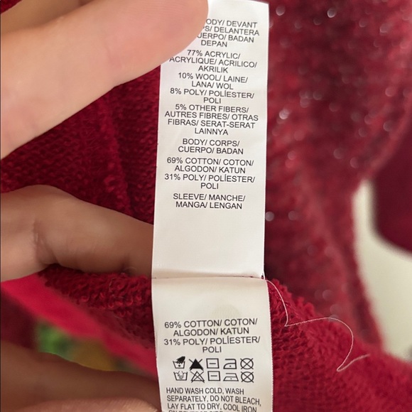 Brand New Lucky Brand Red Metallic Knit Shawl Open Front Drape Cardigan Sweater - Picture 14 of 16